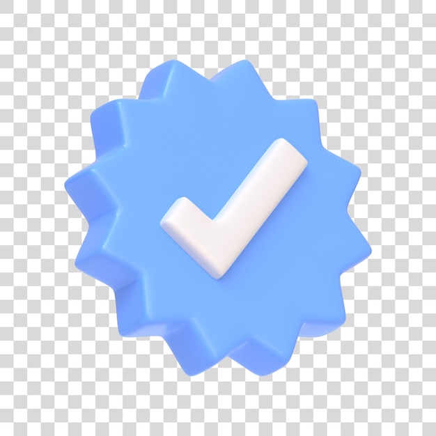 Verificar ícone de verificação isolado em fundo branco ícone de sinal e símbolo Cartoon estilo minimal 3D Render