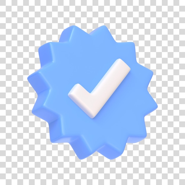 Verificar el icono de comprobación aislado en fondo blanco icono signo y símbolo estilo minimalista de dibujos animados 3D Render