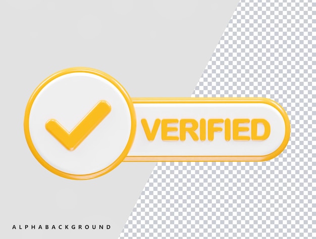 verified icon render illustration 3d element rendering