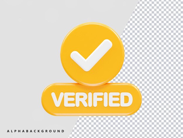 verified icon render illustration 3d element rendering