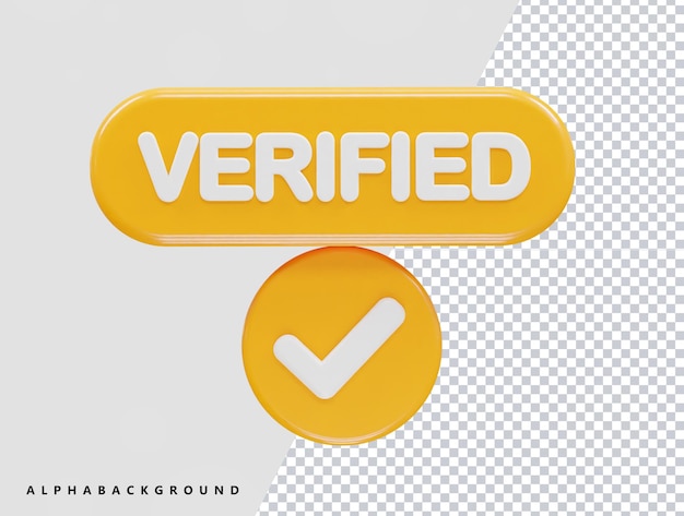 verified icon render illustration 3d element rendering