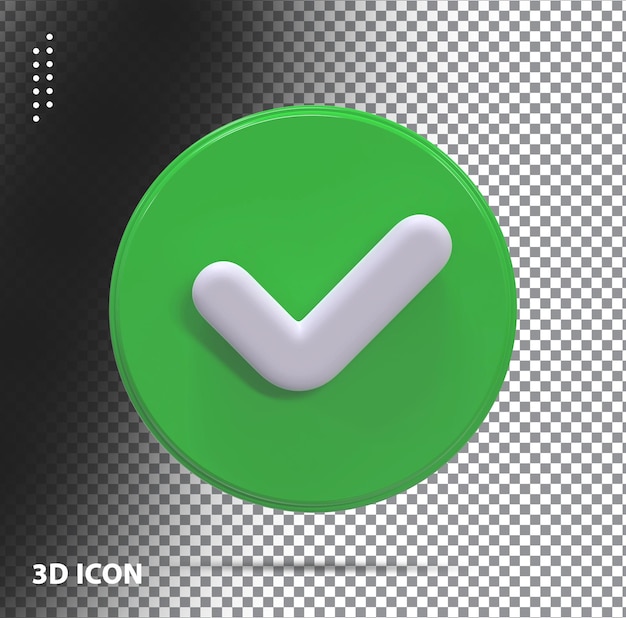 Verifique o ícone 3d do círculo