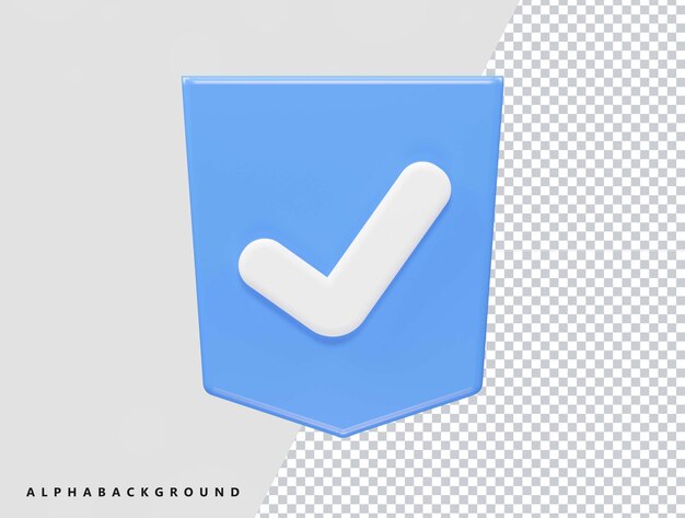 Verifiziertes 3d-rendering-symbol