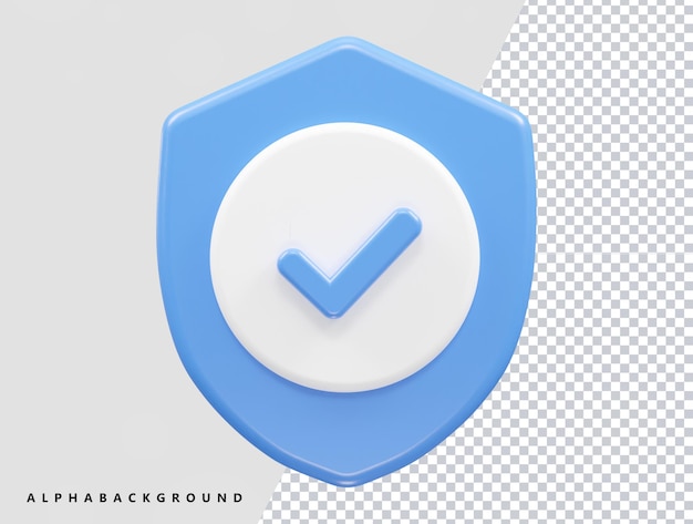 Verifiziertes Symbol 3D-Rendering-Vektorillustration