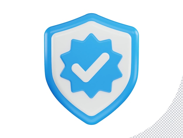 Verifiziertes Symbol 3D-Rendering-Vektorillustration