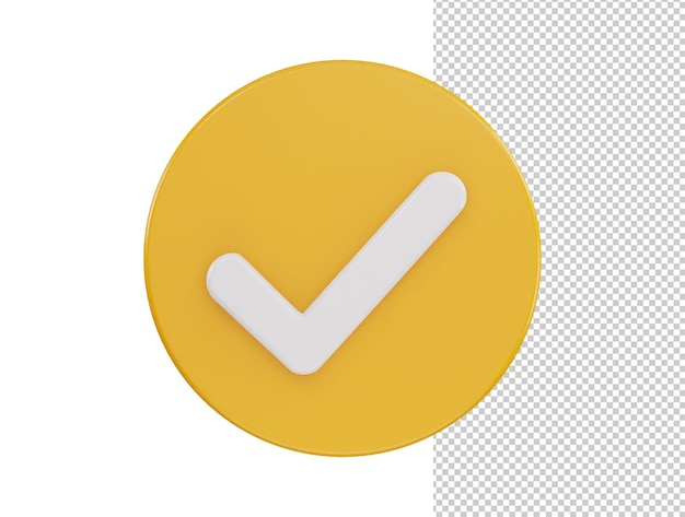Verifiziertes Symbol 3D-Rendering-Vektorillustration