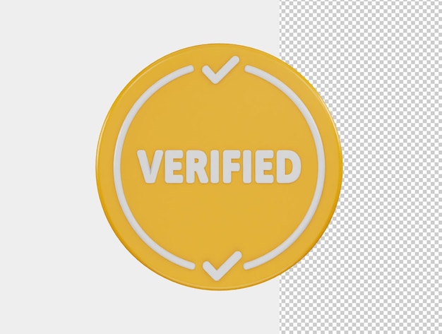 Verifiziertes Symbol 3D-Rendering-Vektorillustration