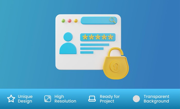 PSD verify identity 3d illustration