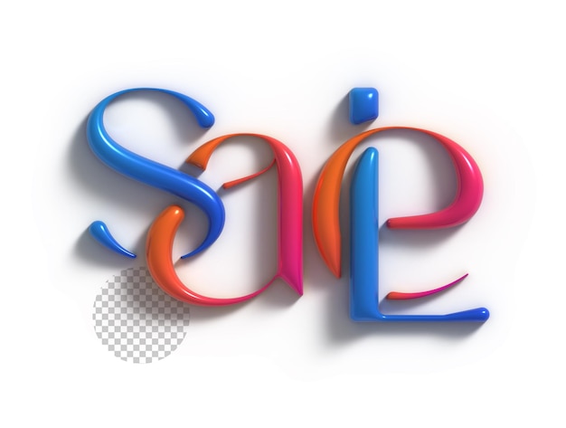 Verkauf 3D-Schriftzug transparentes Psd-Schriftdesign