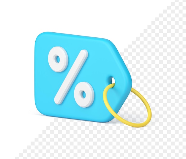 Verkauf Rabatt Shopping Tag Prozentsatz Marketing Sonderangebot 3D-Symbol