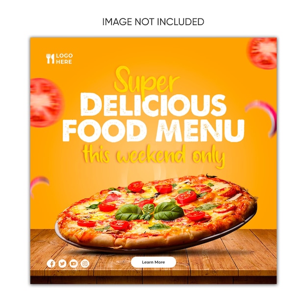 Verkauf von Pizzas Social-Media-Design Instagram Facebook