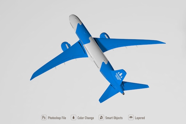 Verkehrsflugzeugmodell auf weißem Hintergrund