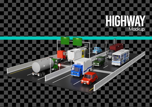 Verkehrsmockup auf der Autobahn