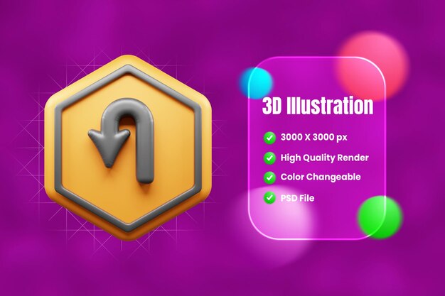 Verkehrsschild und Symbol 3D-Symbol oder Straßenzeichen 3D-Ikon
