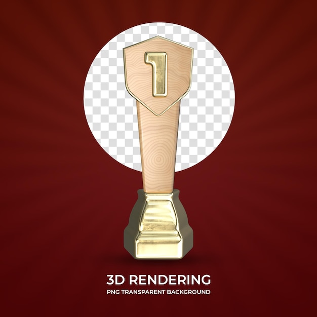 Verleihung der Trophäe 3D-Rendering isolierter transparenter Hintergrund