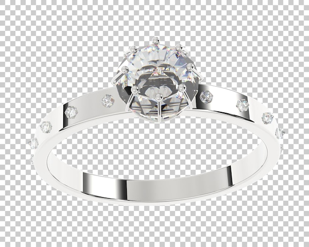 Verlobungsring isoliert auf dem Hintergrund 3D-Rendering-Illustration