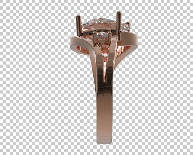 Verlobungsring isoliert auf dem Hintergrund 3D-Rendering-Illustration