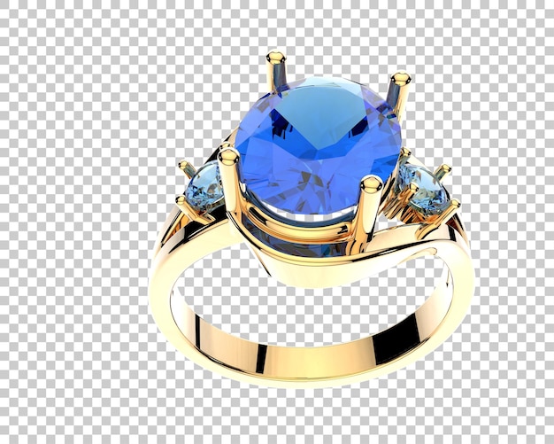 Verlobungsring isoliert auf dem Hintergrund 3D-Rendering-Illustration