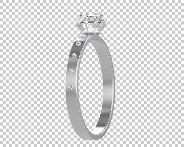 Verlobungsring isoliert auf dem Hintergrund 3D-Rendering-Illustration