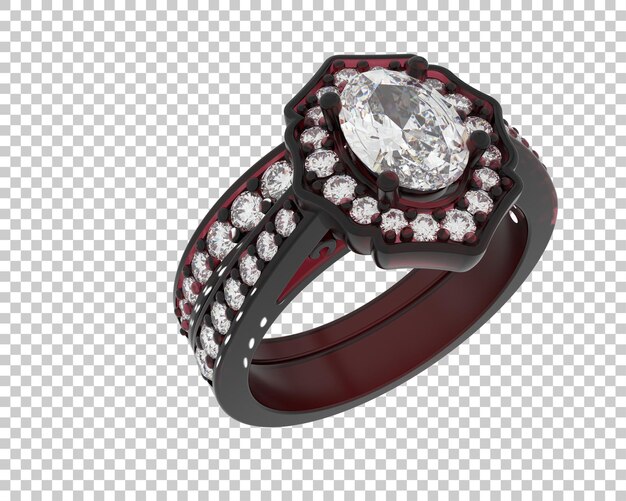 Verlobungsring isoliert auf dem Hintergrund 3D-Rendering-Illustration