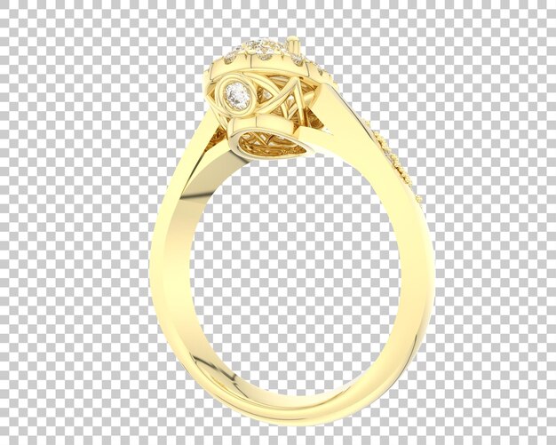 Verlobungsring isoliert auf dem Hintergrund 3D-Rendering-Illustration