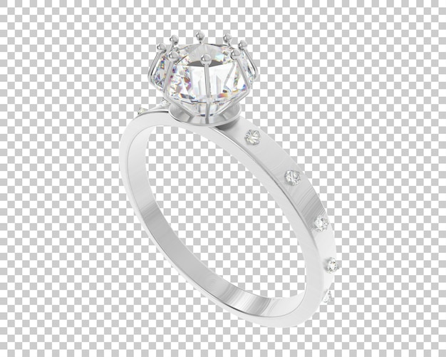 Verlobungsring isoliert auf dem Hintergrund 3D-Rendering-Illustration