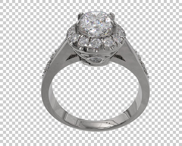 Verlobungsring isoliert auf dem Hintergrund 3D-Rendering-Illustration