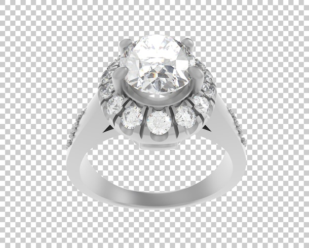 Verlobungsring isoliert auf dem Hintergrund 3D-Rendering-Illustration