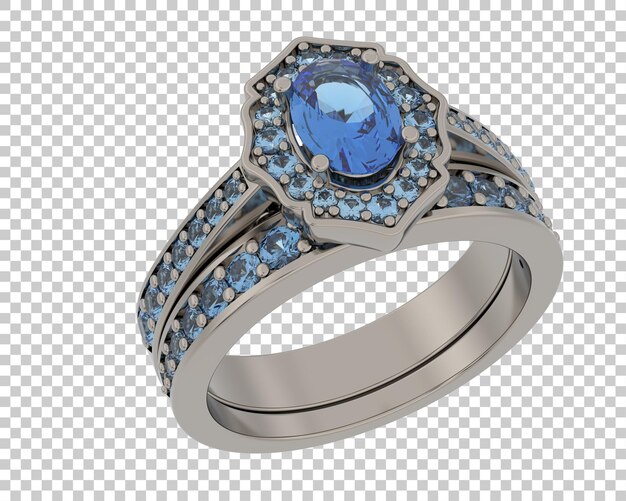 Verlobungsring isoliert auf dem Hintergrund 3D-Rendering-Illustration