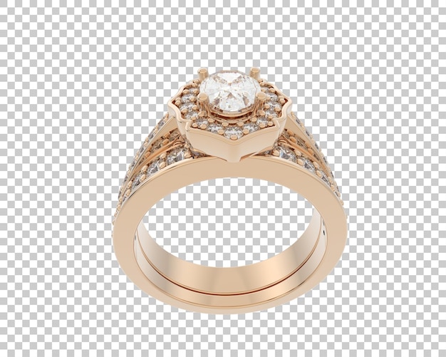 Verlobungsring isoliert auf dem Hintergrund 3D-Rendering-Illustration