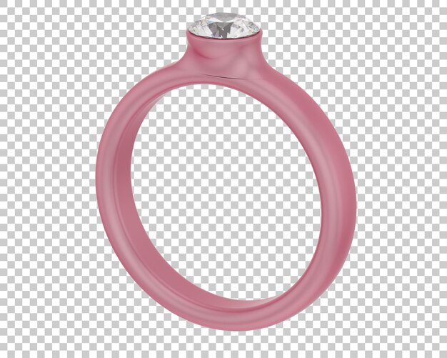 Verlobungsring isoliert auf dem Hintergrund 3D-Rendering-Illustration
