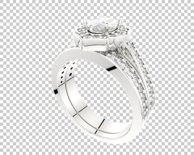 Verlobungsring isoliert auf dem Hintergrund 3D-Rendering-Illustration