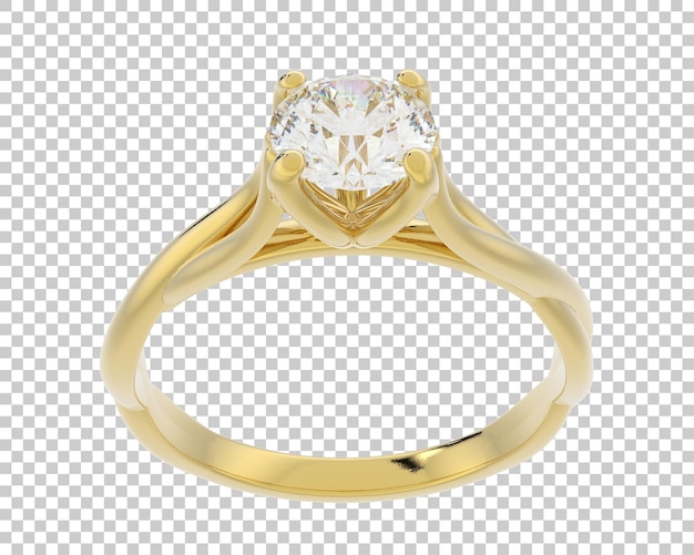 Verlobungsring isoliert auf dem Hintergrund 3D-Rendering-Illustration