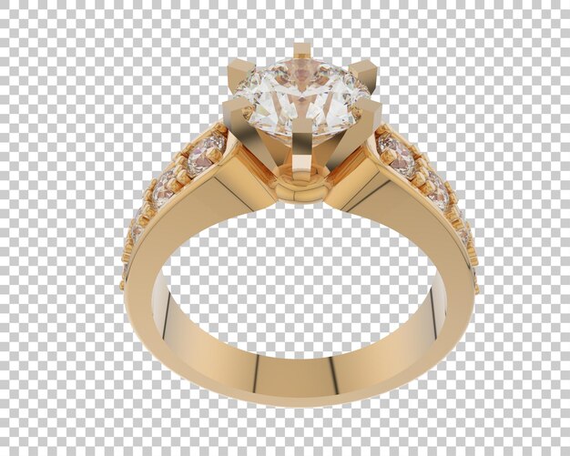 Verlobungsring isoliert auf dem Hintergrund 3D-Rendering-Illustration