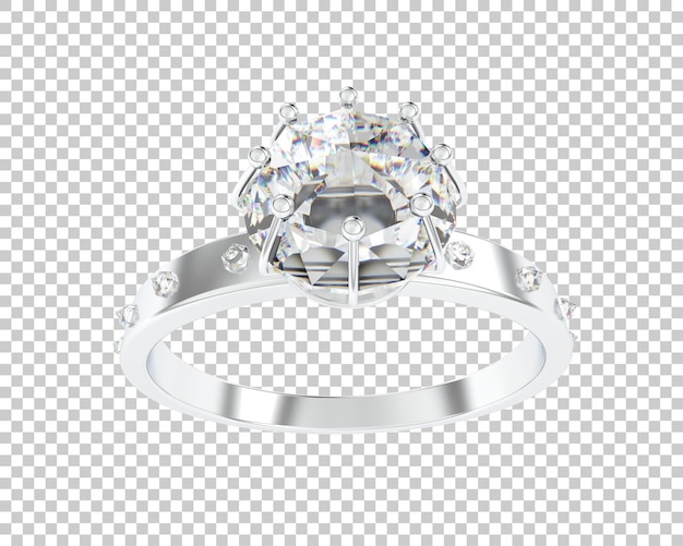 Verlobungsring isoliert auf dem Hintergrund 3D-Rendering-Illustration