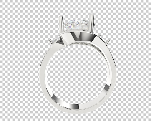 Verlobungsring isoliert auf dem Hintergrund 3D-Rendering-Illustration