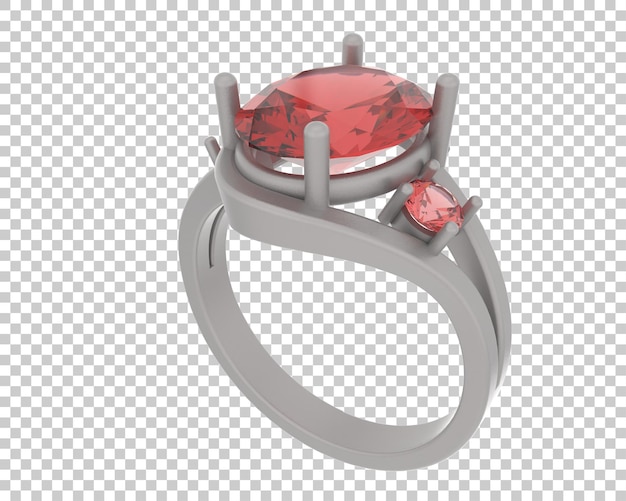 Verlobungsring isoliert auf dem Hintergrund 3D-Rendering-Illustration