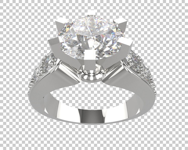 Verlobungsring isoliert auf dem Hintergrund 3D-Rendering-Illustration