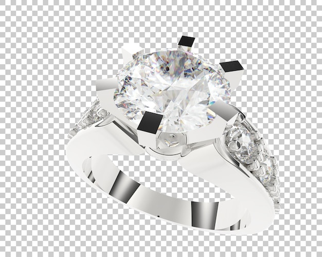 Verlobungsring isoliert auf dem Hintergrund 3D-Rendering-Illustration