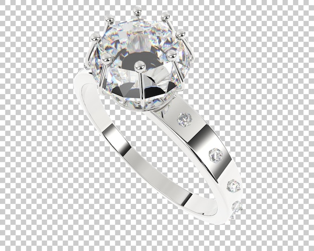 Verlobungsring isoliert auf dem Hintergrund 3D-Rendering-Illustration