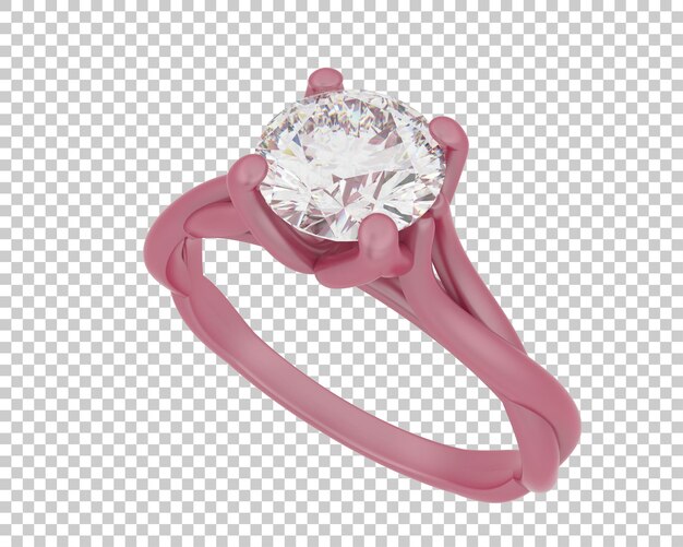 Verlobungsring isoliert auf dem Hintergrund 3D-Rendering-Illustration