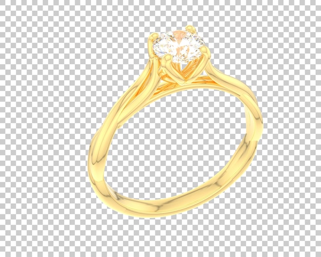 Verlobungsring isoliert auf dem Hintergrund 3D-Rendering-Illustration