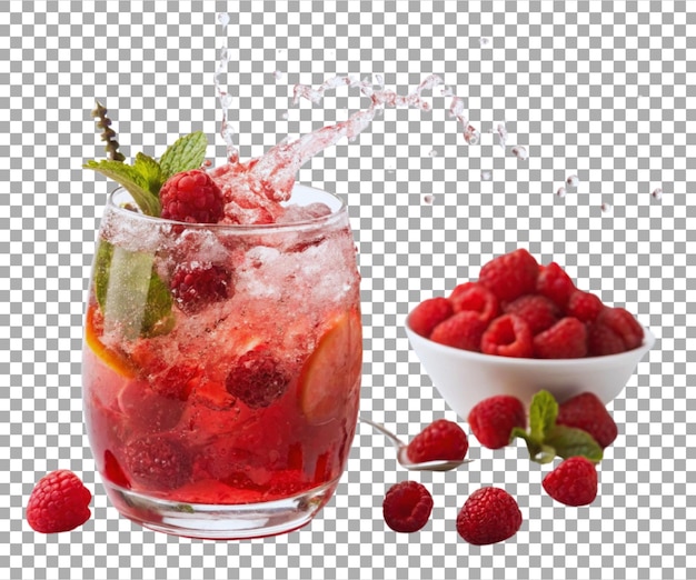 verlockender Himbeer-Cocktail, der platzt