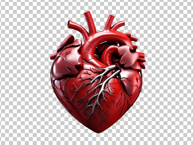 Vermelho coração humano realista 3d