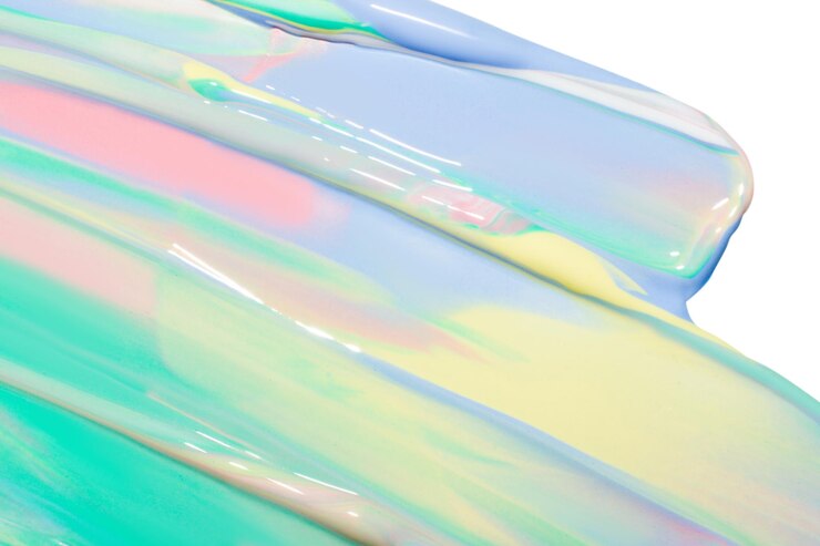 Vernice sbavata in colori pastello di diverse tonalità Su uno sfondo bianco Png