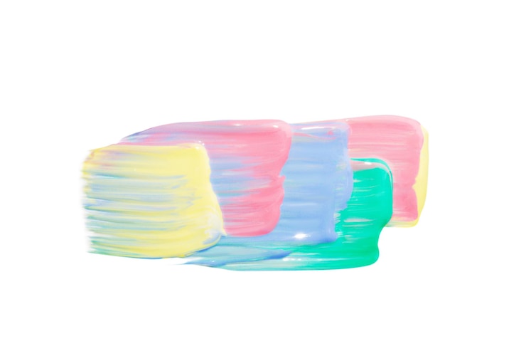 PSD vernice sbavata in colori pastello di diverse tonalità su uno sfondo bianco png