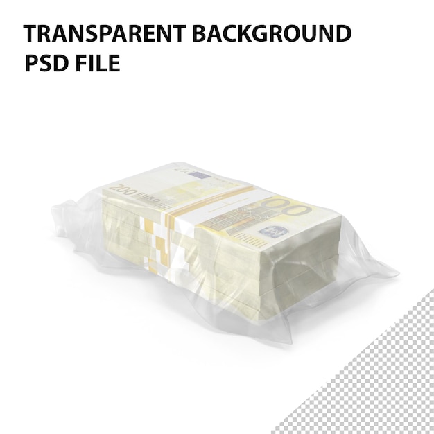 PSD verpackter stapel von euro png