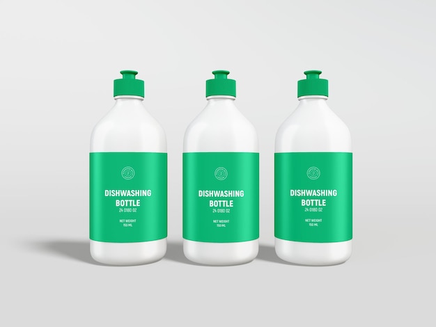 Verpackung Mockup für flüssige Geschirrspülflaschen aus Kunststoff