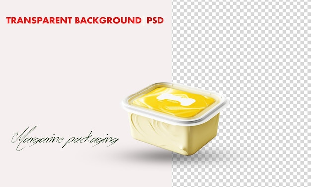 Verpackung von Margarine durchfarbener Hintergrund