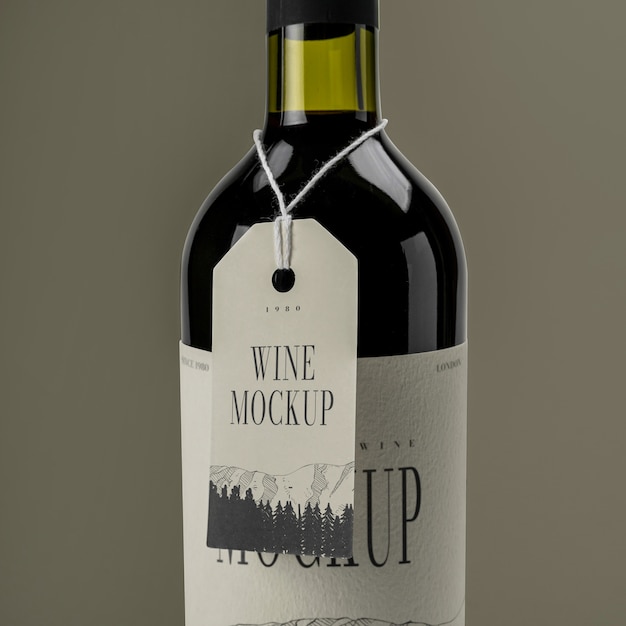 Verpackungsdesign-mockup für die etikettierung von wein